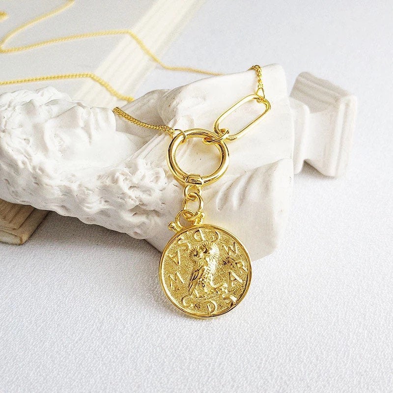 Bohemian Owl Gold Coin Necklaces