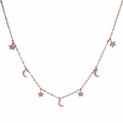 Moon & Star Chain Necklace