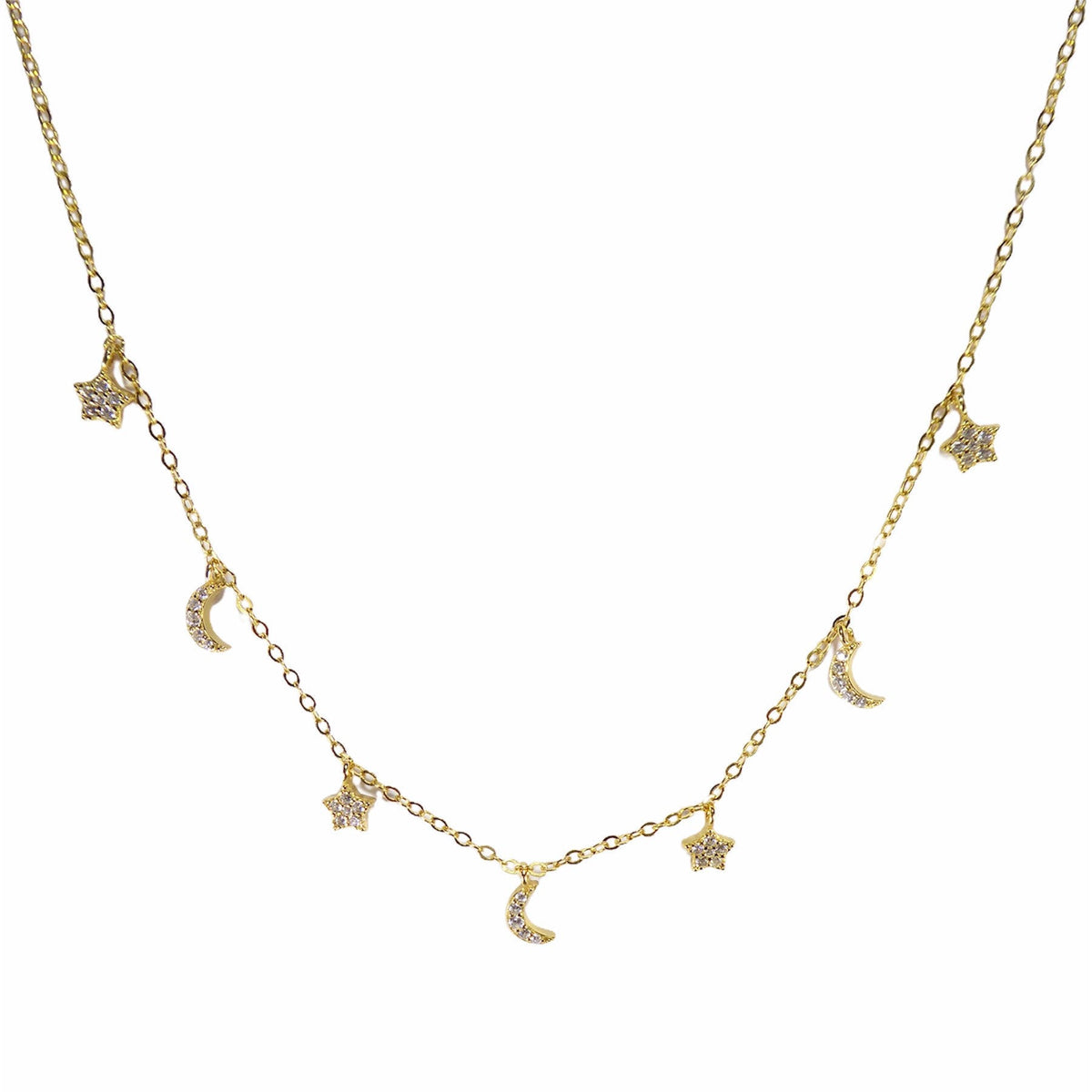 Moon & Star Chain Necklace