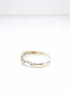 Vintage British Diamond Ring , 9k Solid White & Yellow Gold ( UK P - US 7.5 - 16mm )