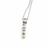 British Vintage Three Colour Citrine Stones Necklace 9ct White Gold ( With 18" Gold Chain )