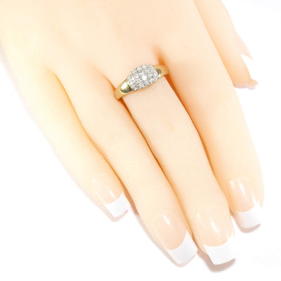 British Vintage Genuine Diamonds Ring, 9k Solid Gold  ( UK Q / US 8 )