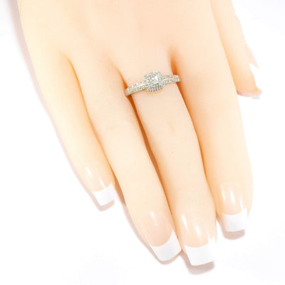 British Vintage 0.20ct Diamond Engagement Ring, 9k White Gold ( UK P , US 7.5 )