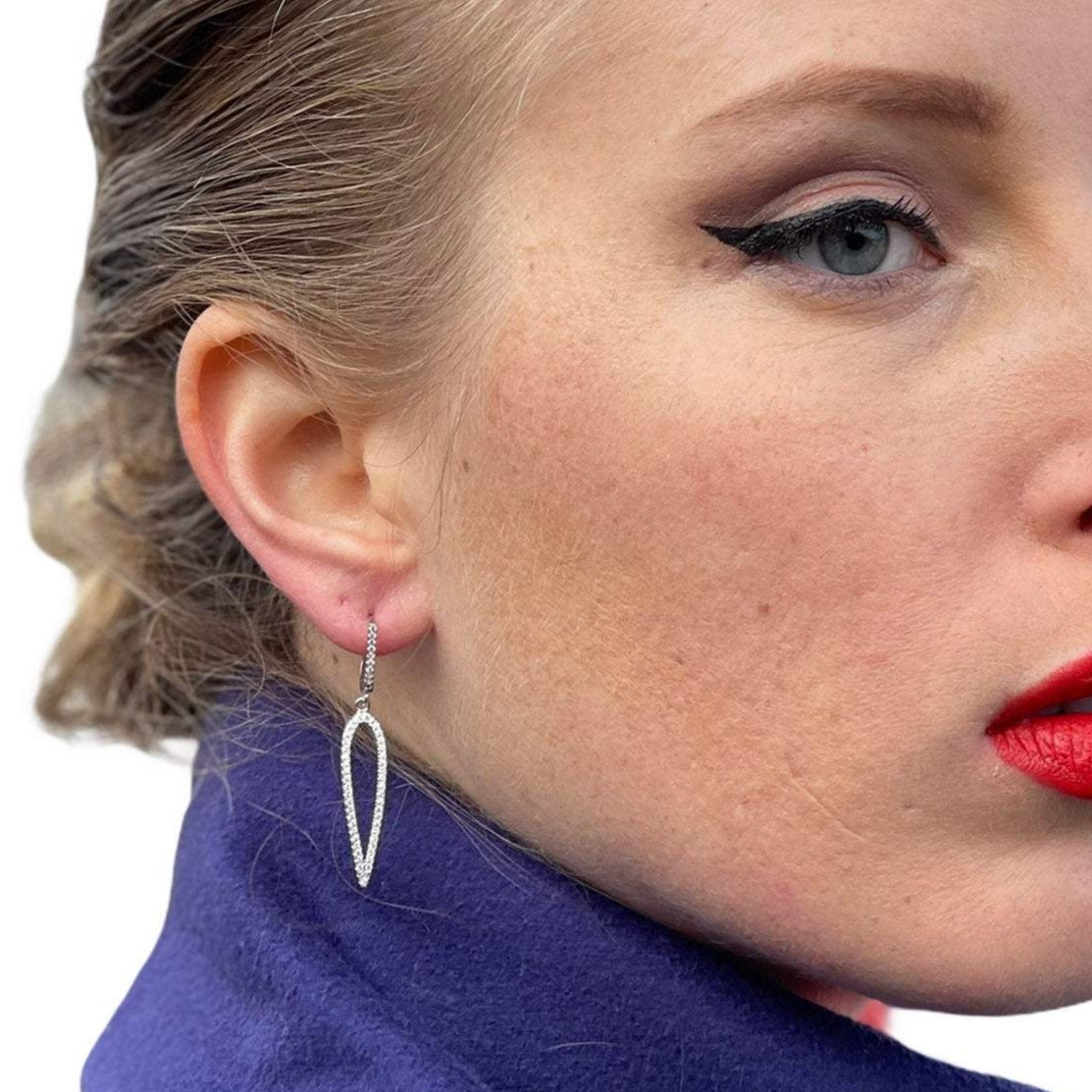 Needle Earrings Cz