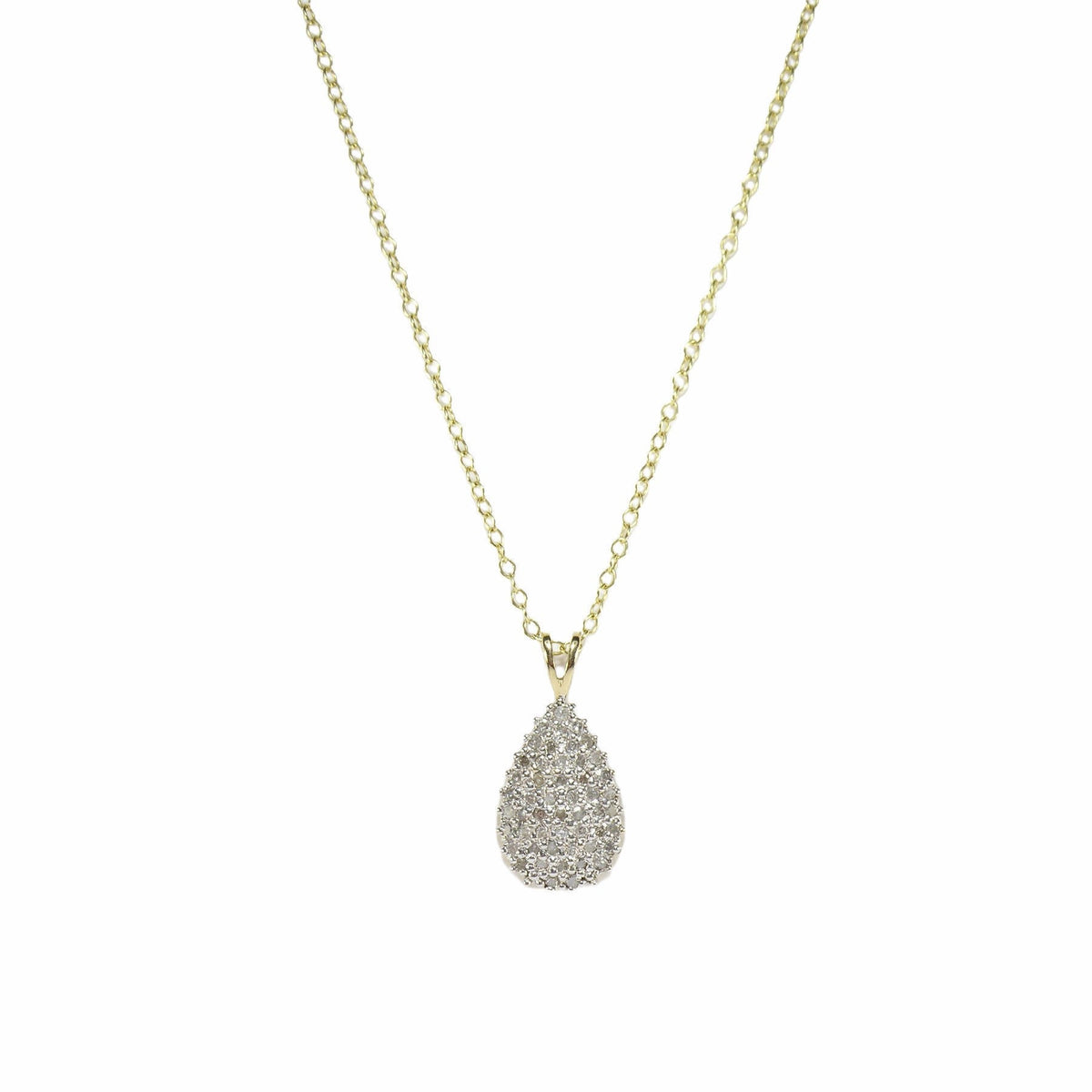 British Vintage Diamond Drop Necklace , 9k