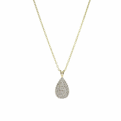 British Vintage Diamond Drop Necklace , 9k