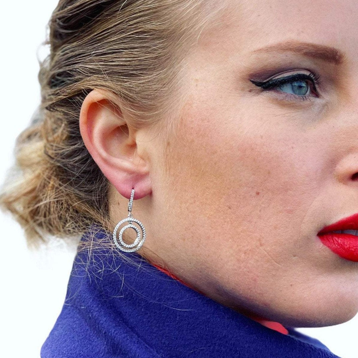 Double Eternity Circle Earrings