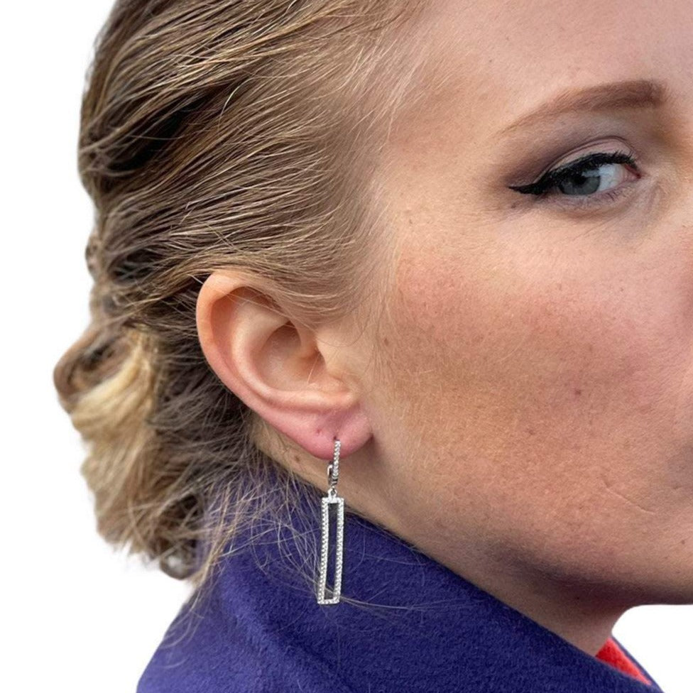 Oblong Cz Earrings