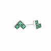 Green Geometric Stud Earrings