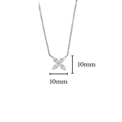 Four Stones Clover Necklaces