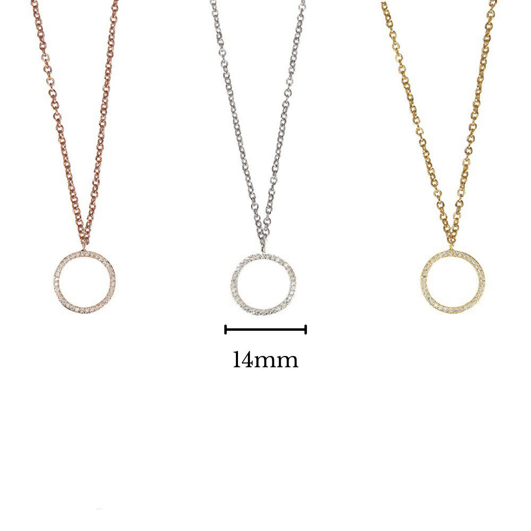 Rainbow Circle CZ Necklaces