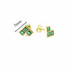 Green Geometric Stud Earrings