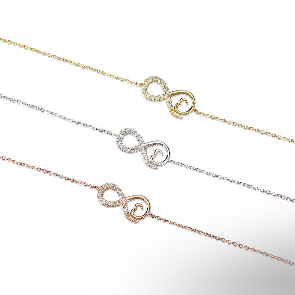 Infinity & Heart Bracelet Cz