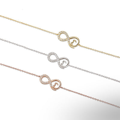 Infinity & Heart Bracelet Cz
