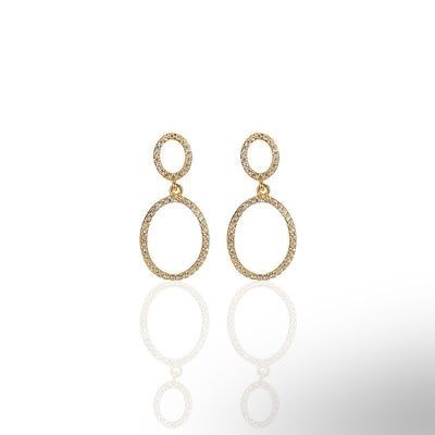Double Oval Dangle Earrings