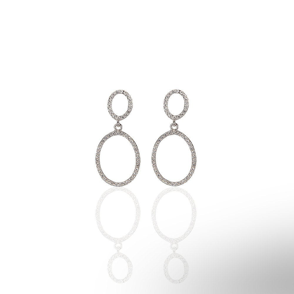 Double Oval Dangle Earrings