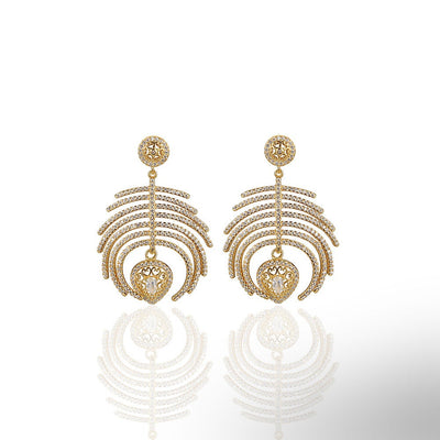 Palm Hanging Cz Earrings