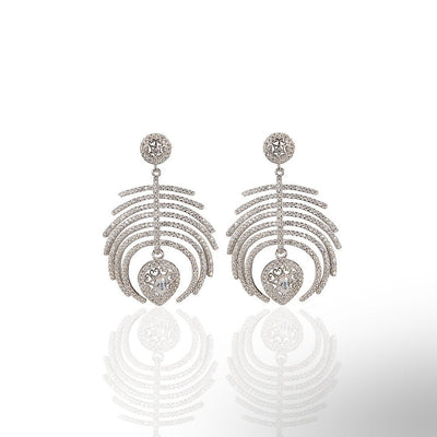 Palm Hanging Cz Earrings