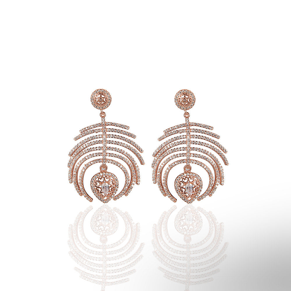 Palm Hanging Cz Earrings