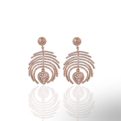 Palm Hanging Cz Earrings
