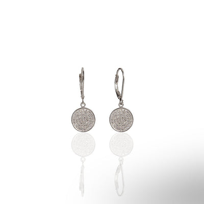CZ Stone Disc Earrings