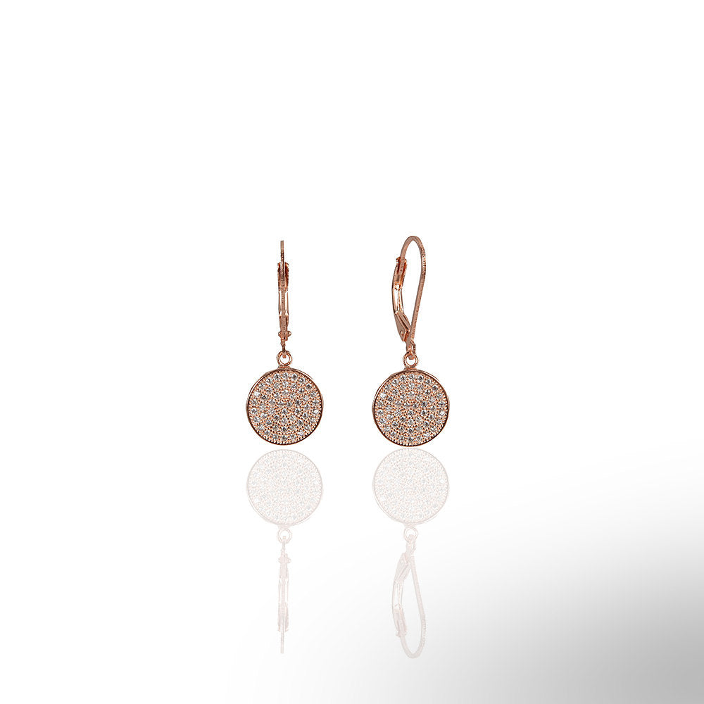 CZ Stone Disc Earrings