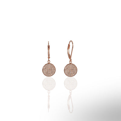 CZ Stone Disc Earrings