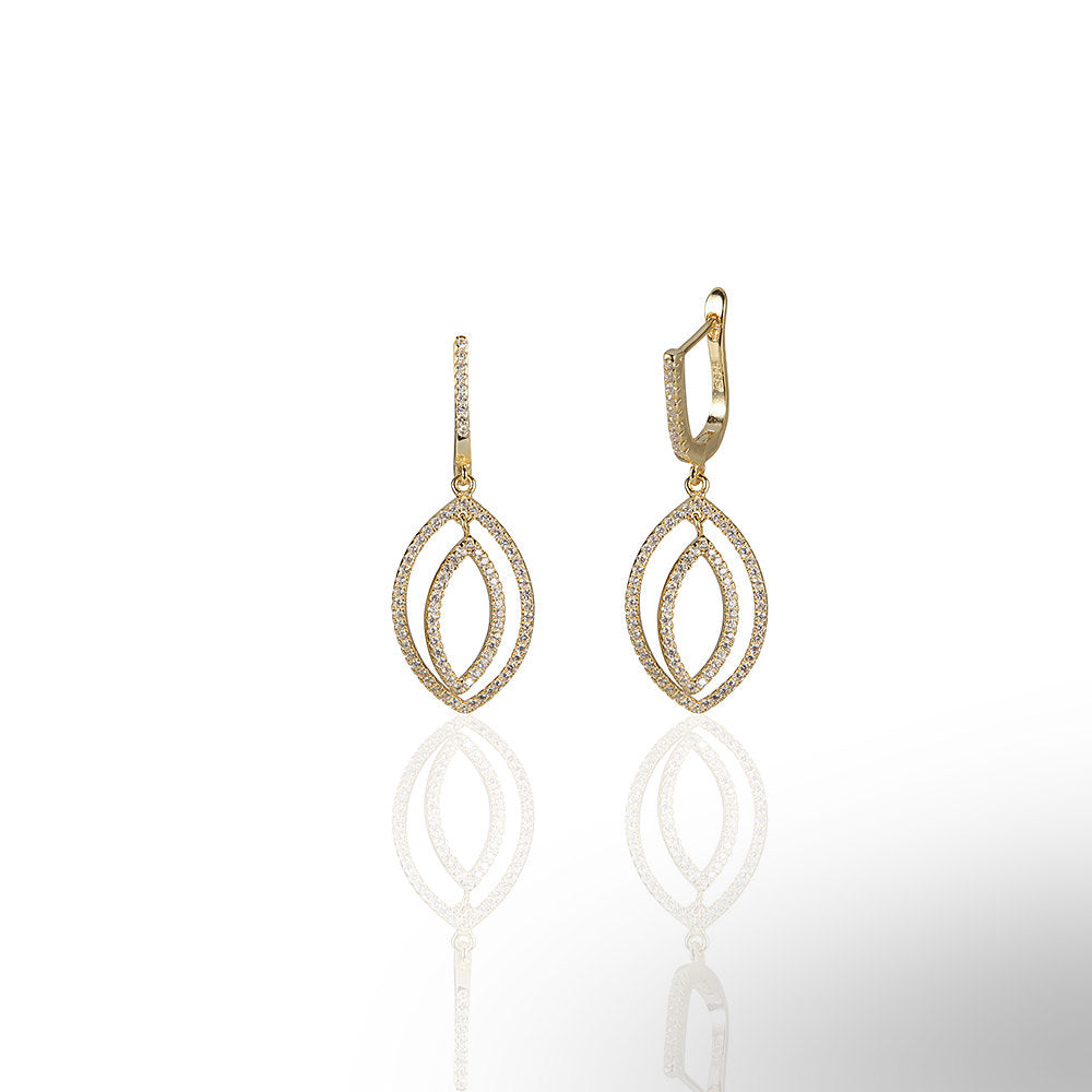 Double Ellipse Dangle Earrings