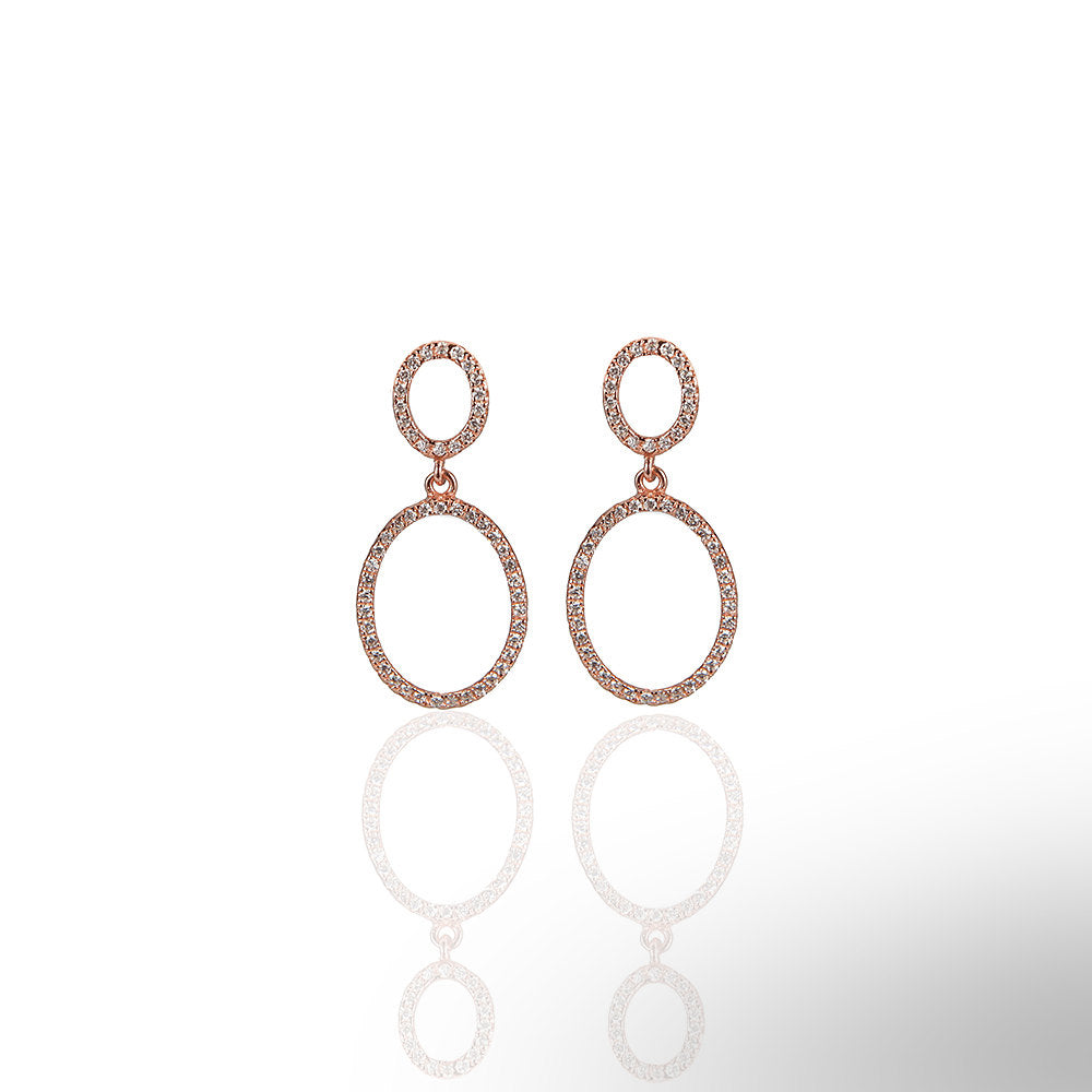 Double Oval Dangle Earrings