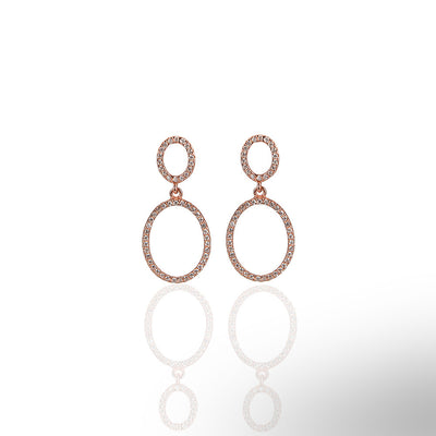 Double Oval Dangle Earrings