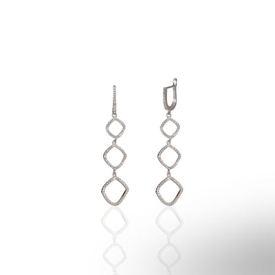Square Triple Hanging Earrings