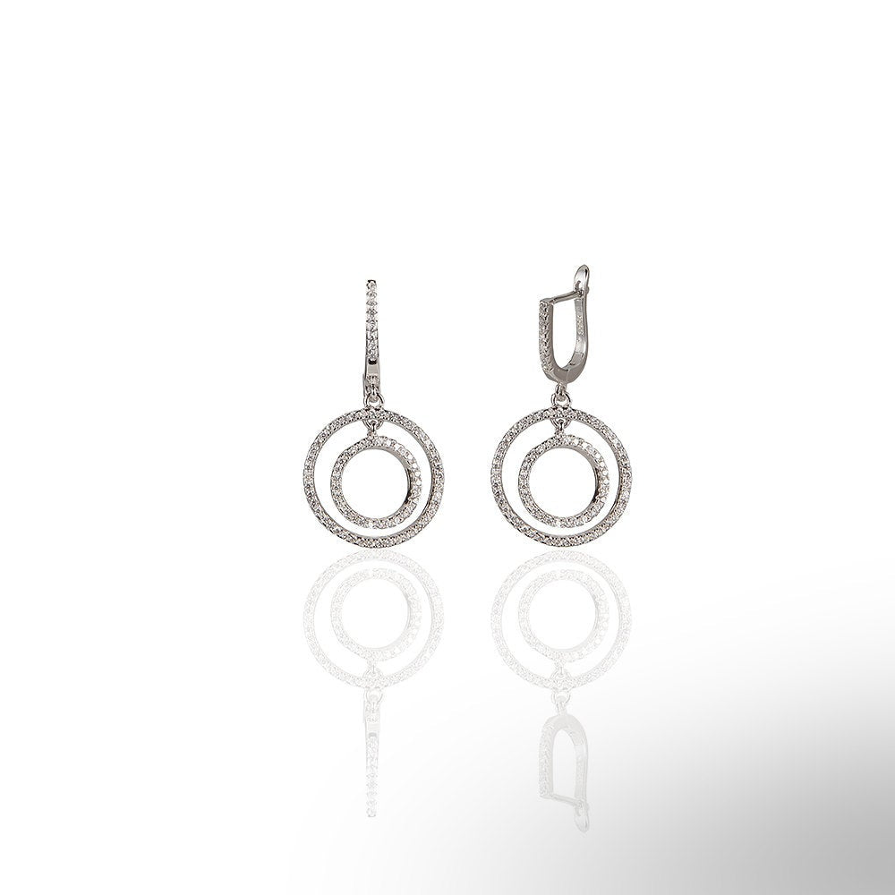 Double Eternity Circle Earrings