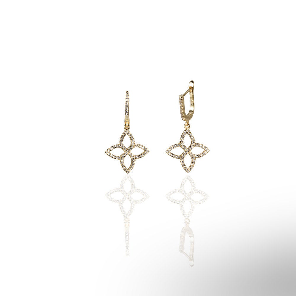 Large Flower Hanging Earrings