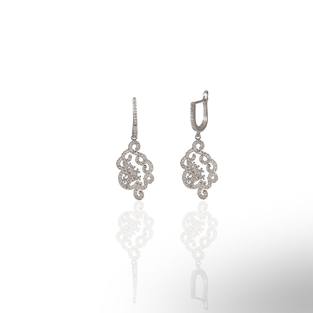 Dali Dangle Earrings, Cz Stones