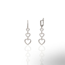 Heart Triple Hanging Earrings