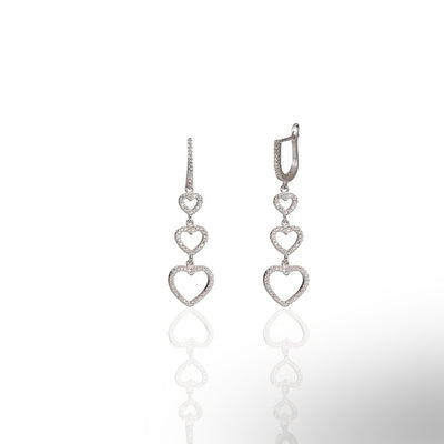 Heart Triple Hanging Earrings