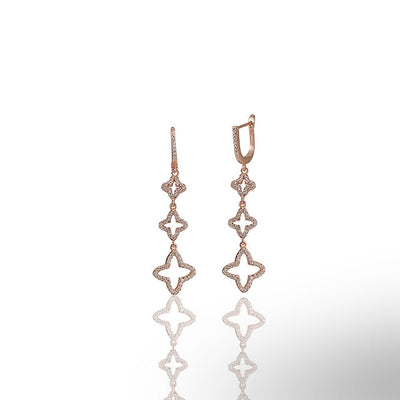 Trefoil Triple Cz Earrings