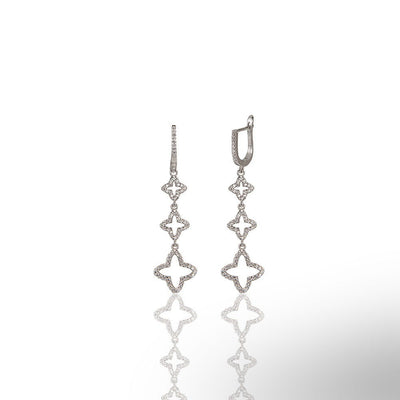Trefoil Triple Cz Earrings