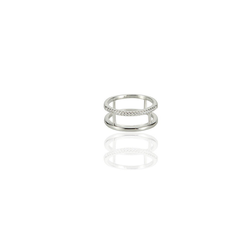 Linked Double Band Ring