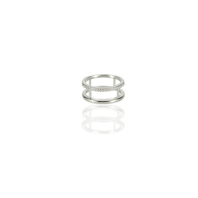 Linked Double Band Ring