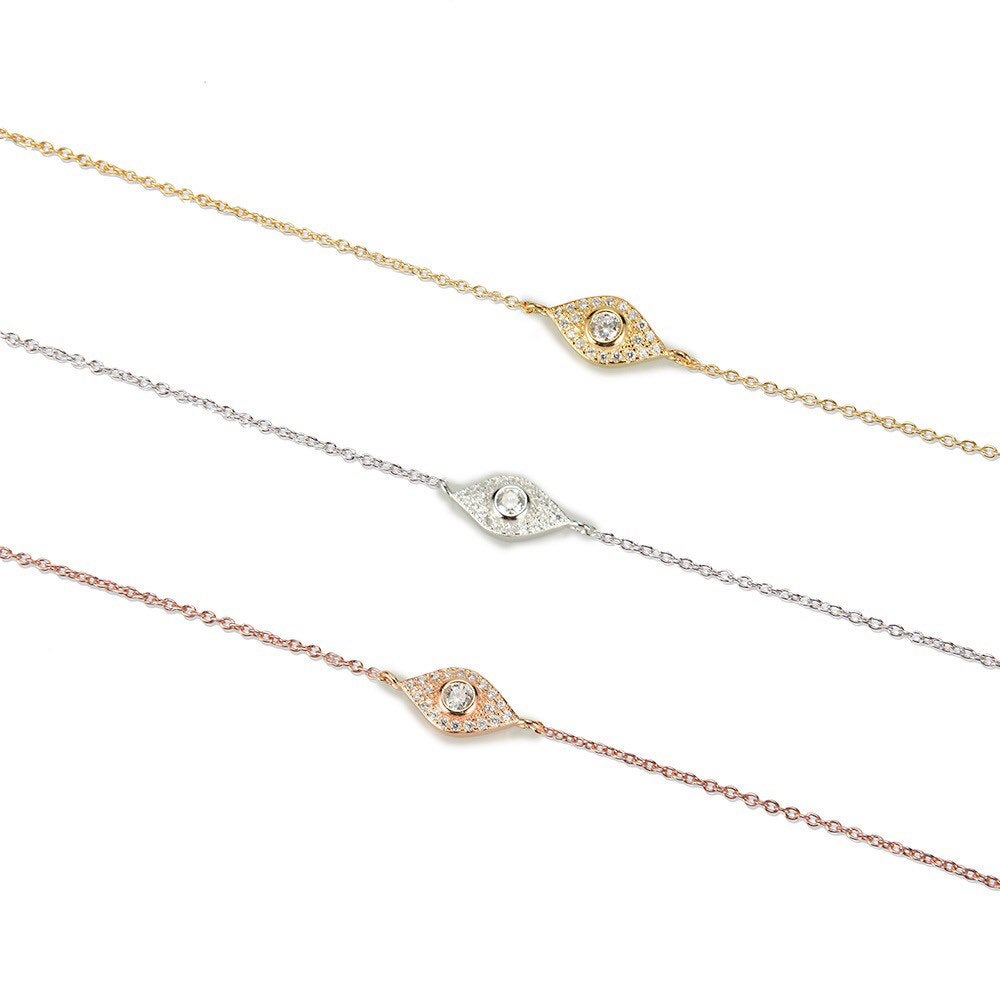 White Eye Bracelet CZ