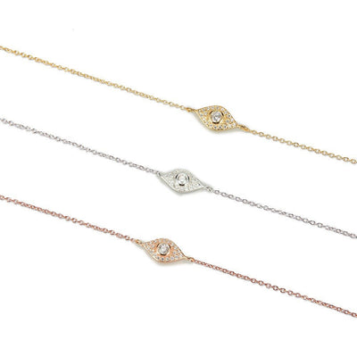 White Eye Bracelet CZ